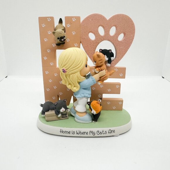 SOLD NIB Hamilton Collection Precious Moments Cat Obsessed Ceramic Figurine - Picture 1 of 7